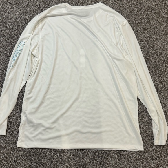 NWT Carhartt Men's Force Sun Defender White Long Sleeve Tee with Blue Logo - Picture 4 of 5